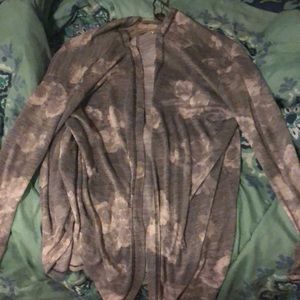 Gray rose cardigan